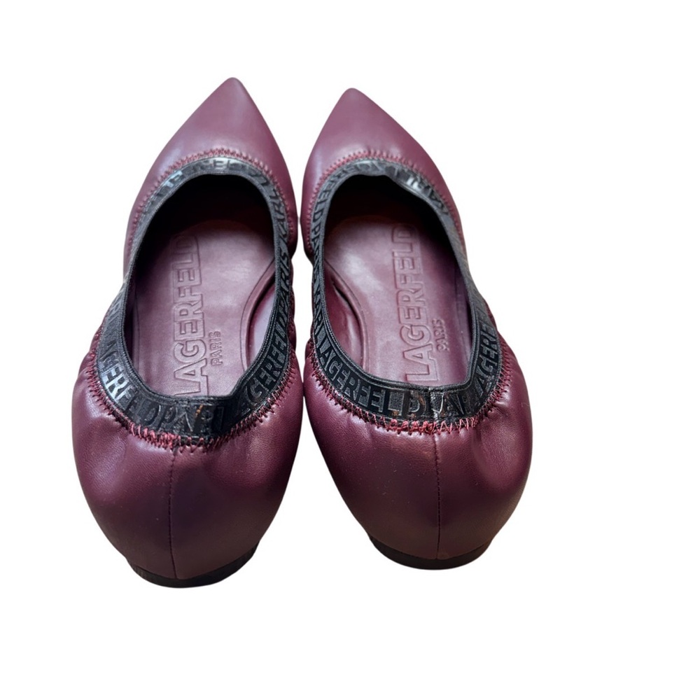 Karl Lagerfeld Paris Women's Burgundy Vinette Ballet Flat - Picture 4 of 6